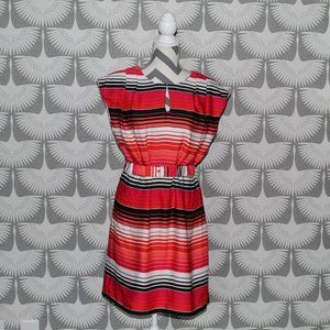 Banana Republic Striped Dress Figure Flattering 8
